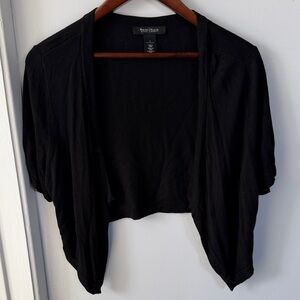 White House black market Black Open-Front Shrug women size L